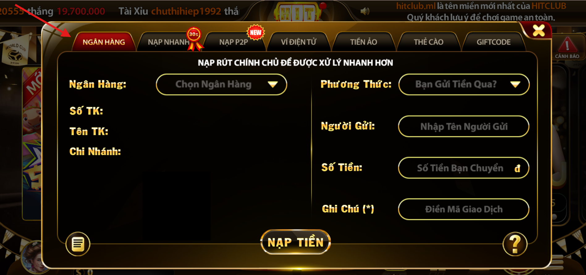 Nạp Tiền HitClub - Hướng Dẫn Giao Dịch Nhanh An Toàn 2026 2 nap tien hitclub 2