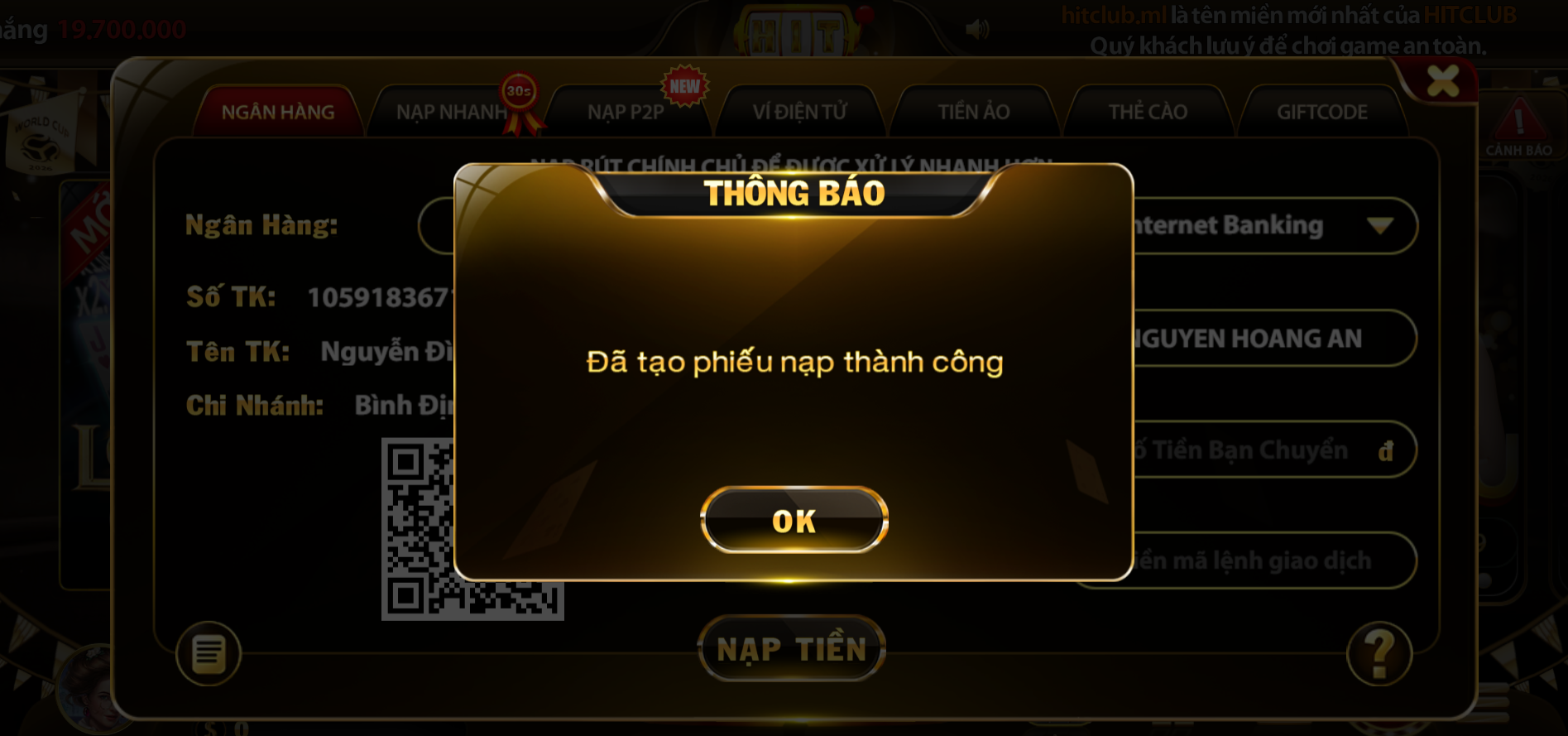 Nạp Tiền HitClub - Hướng Dẫn Giao Dịch Nhanh An Toàn 2026 4 nap tien hitclub 4